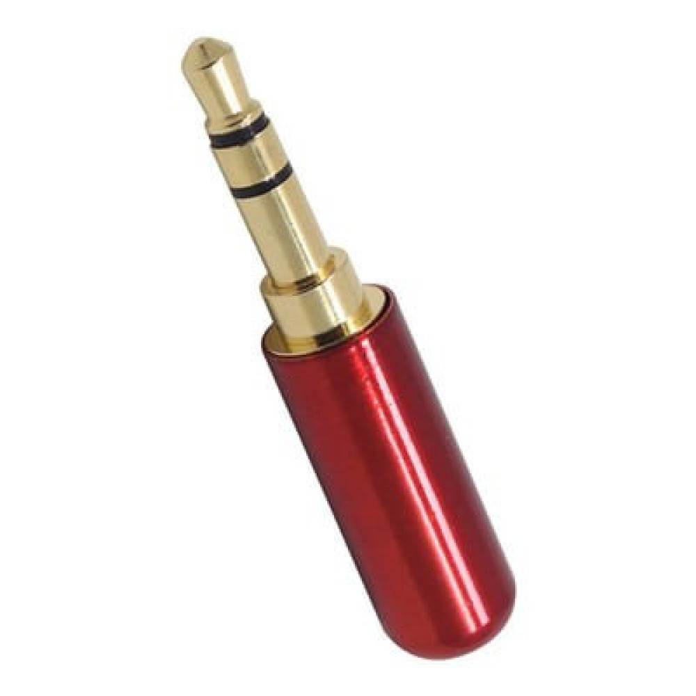 Штекер розбірний  mini jack 3.5mm 3pin Червоний
