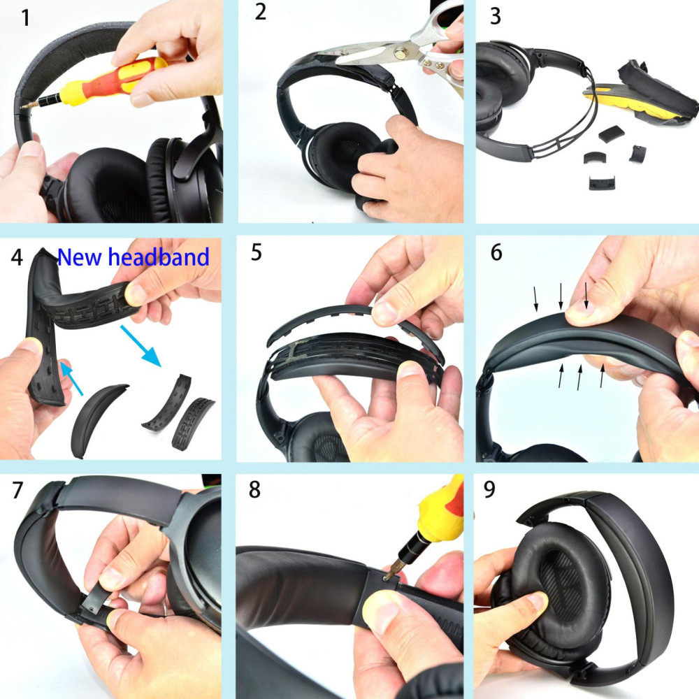 Накладка на наголів'я для навушників Bose QuietComfort QC35 QC35II QC45 SOUNDLINE Сіра