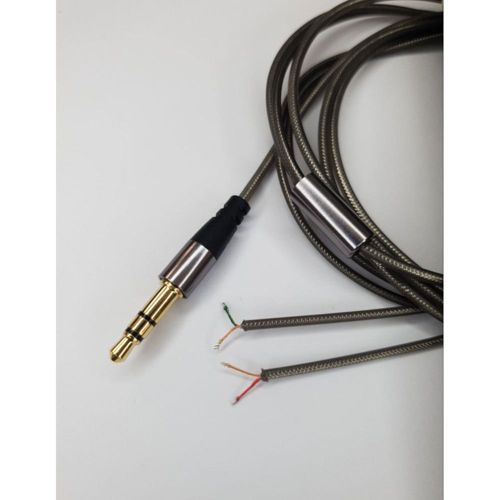 Аудіокабель провід для навушників Koss Sony AKG JVC Sennheiser Audio-Technica TPE прямий Сірий титан