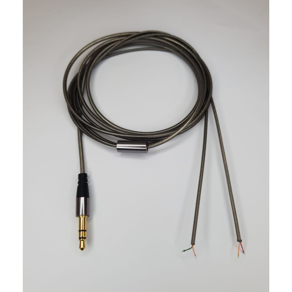 Аудіокабель провід для навушників Koss Sony AKG JVC Sennheiser Audio-Technica TPE прямий Сірий титан