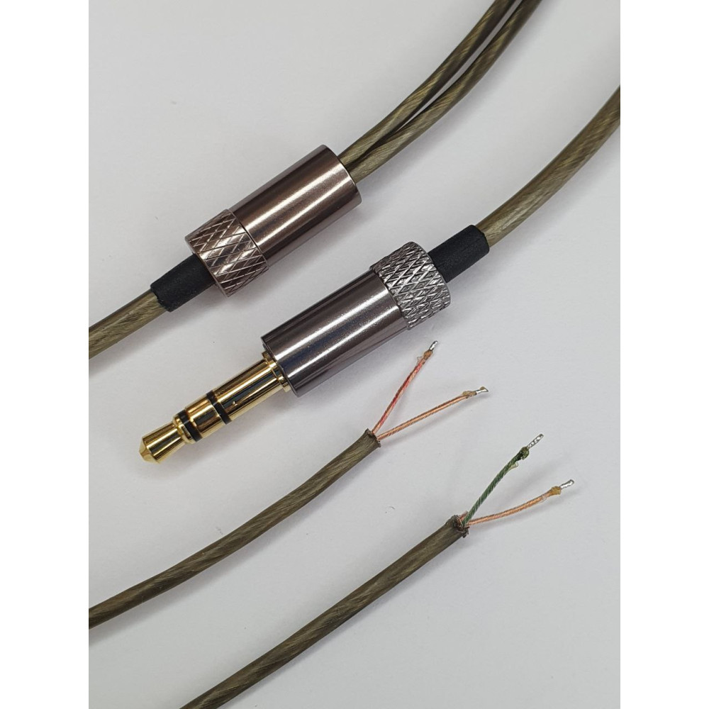 Аудіокабель провід для навушників Koss Sony AKG JVC Sennheiser Audio-Technica TPE Мідно-сріблястий