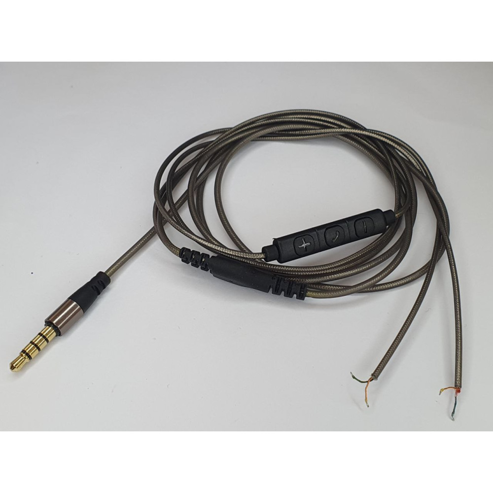 Аудіокабель з мікрофоном для навушників Koss Sony AKG JVC Sennheiser Audio-Technica TPE Сірий титан