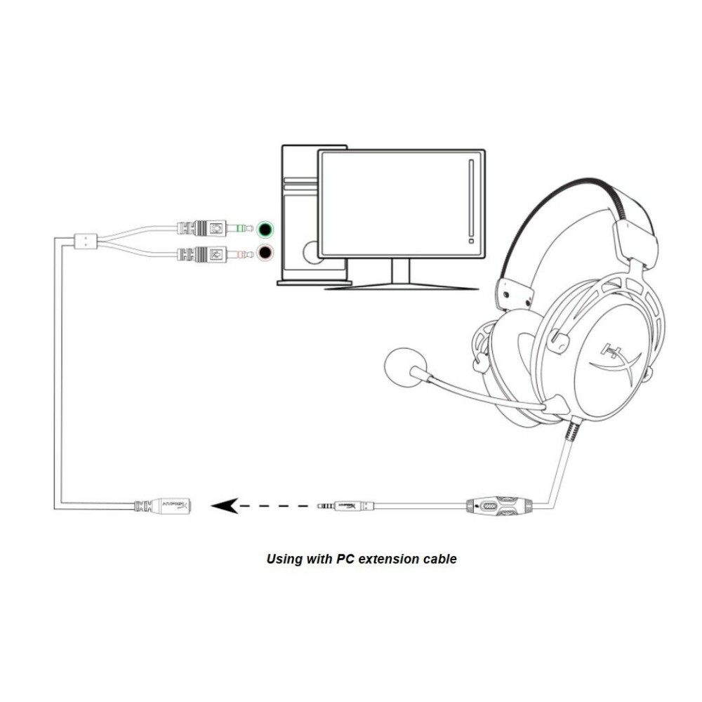 Подовжувач кабель перехідник HyperX Cloud довжина 2м